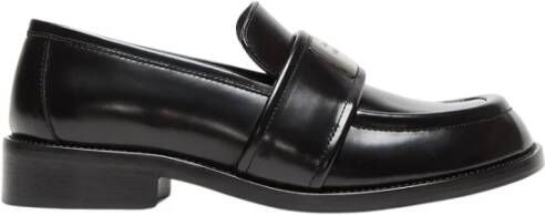 Acne Studios Zwarte Geborsteld Leren Loafers Schoenen Black Dames