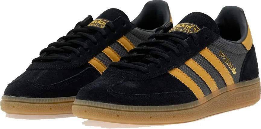 Adidas Originals Handball Spezial Core Black Preloved Yellow Grey Six- Dames Core Black Preloved Yellow Grey Six