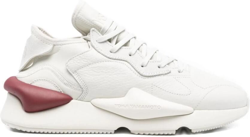 Y-3 Grijze Leren Sneakers met Gevormde Zool - Foto 3