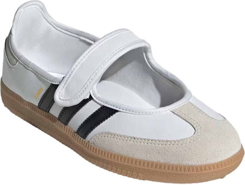 ADIDAS ORIGINALS Ballerina met riempjes 'Samba' zwart wit offwhite