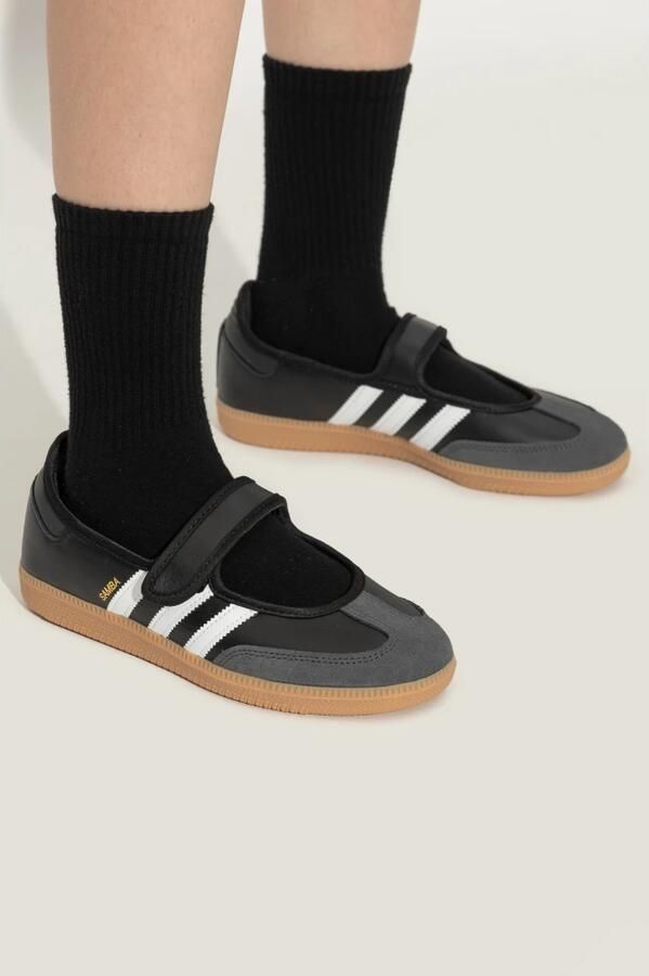 ADIDAS ORIGINALS Ballerina met riempjes 'Samba' zwart wit offwhite