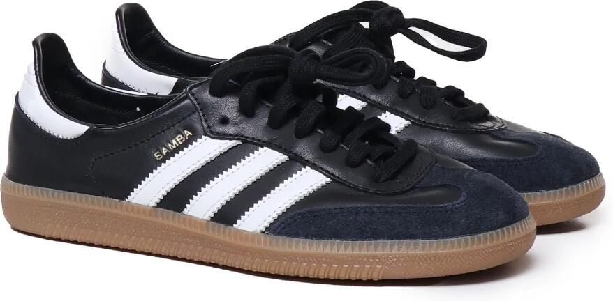 Adidas Originals Zwarte Sneakers met Leren Bovenwerk en Rubberen Zool Black