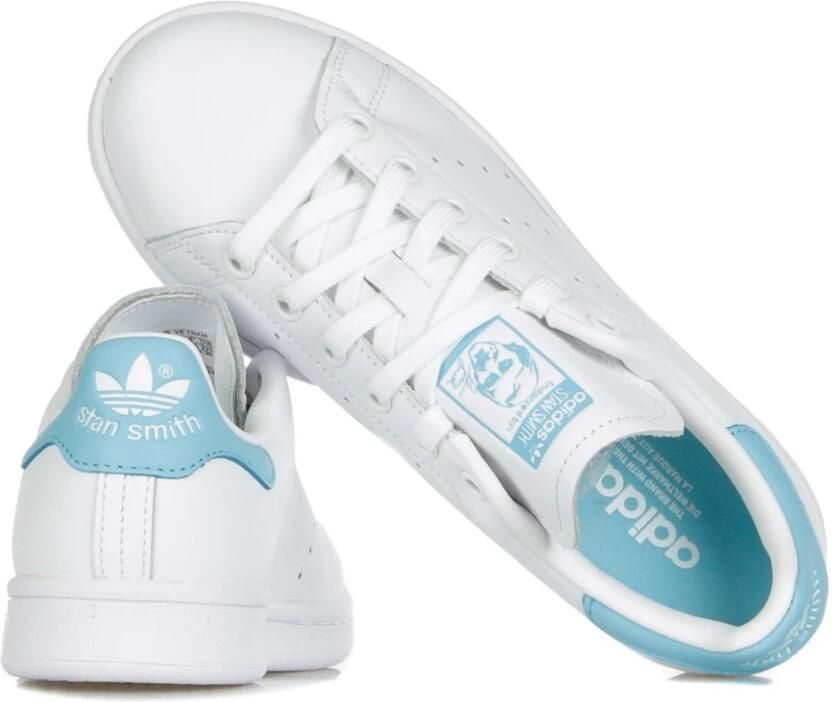 Adidas Originals Stan Smith W leren sneakers wit lichtblauw - Foto 4