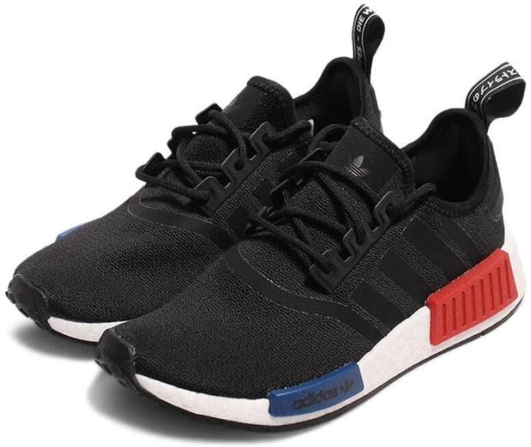 Adidas Originals Nmd_R1 Zwarte Stoffen Sneakers met Rode en Blauwe Inzetstukken Black - Foto 5
