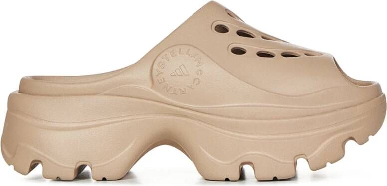 Adidas by stella mccartney Beige Instap Sandalen met Geperforeerde Details Beige Dames