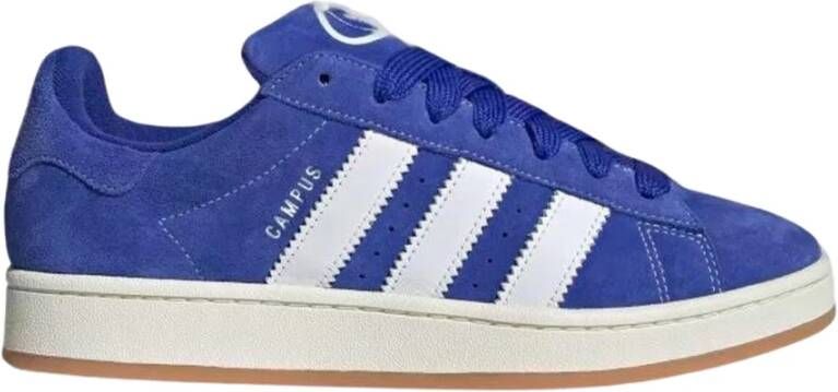 Adidas Blauw Leren Veterschoenen Rubberen Zool Blue Dames