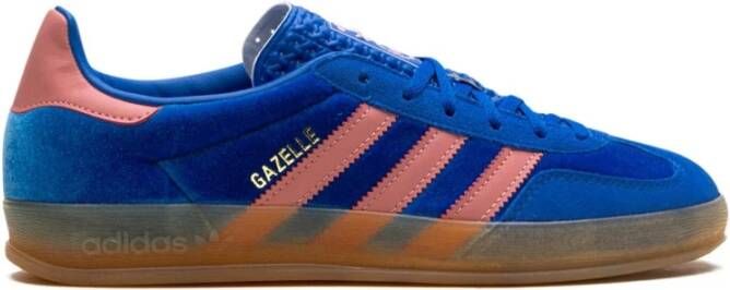 Adidas Blauwe Velvet Sneakers Logo Stempel Blue Dames