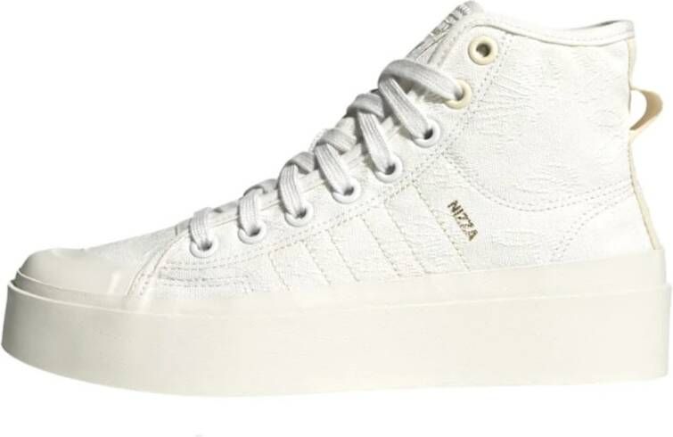Adidas Witte Leren Sneakers met Veters White Dames