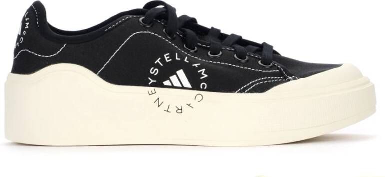 Adidas by stella mccartney Canvas Court Sneaker Zwart Platform Black Dames