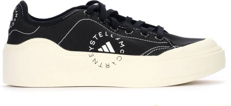 adidas by stella mccartney Canvas Court Sneaker Zwart Platform Black Dames