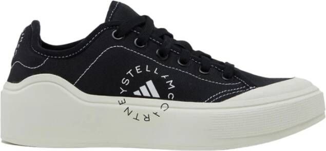 Adidas by stella mccartney Canvas Sneakers met Zichtbare Stiksels Black