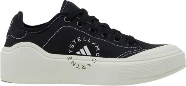 Adidas by stella mccartney Canvas Sneakers met Zichtbare Stiksels Black