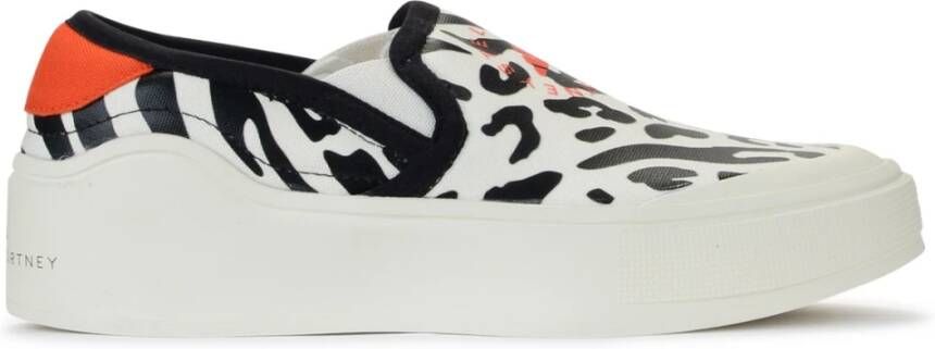 Adidas by stella mccartney Zebra Print Slip-On Court Sneakers Multicolor Dames
