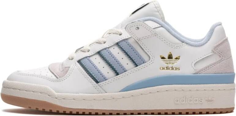 Adidas Originals Witte en blauwe leren sneakers Multicolor Dames