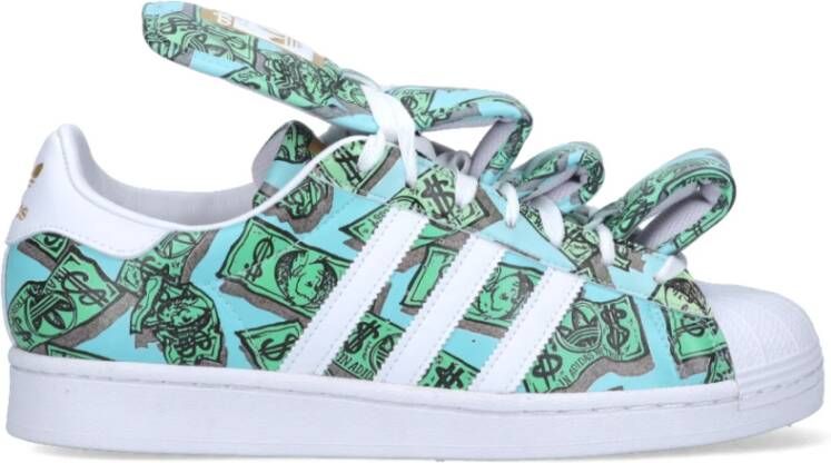 Adidas Groene Leren Sneakers Groen Unisex