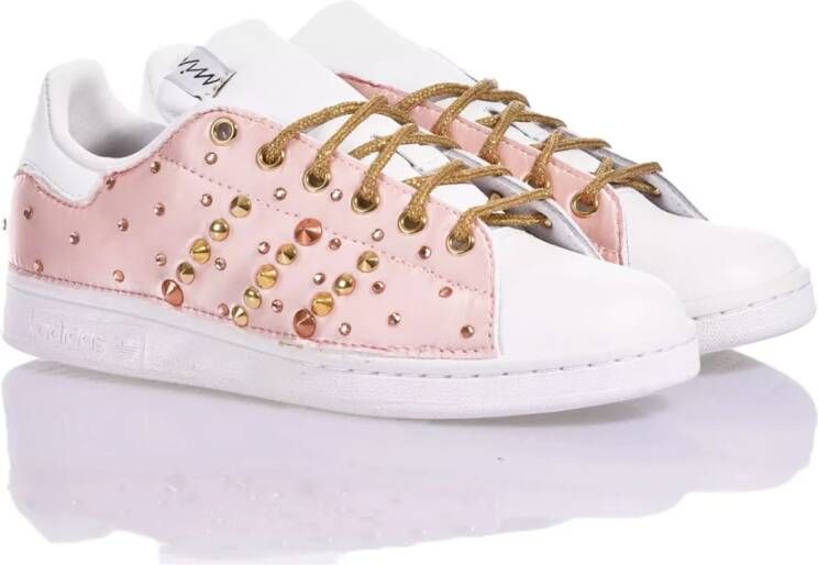 Adidas Handgemaakte Wit Goud Roze Sneakers Multicolor Dames
