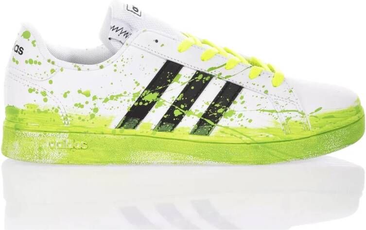 Adidas Handgemaakte Wit Groene Sneakers Multicolor Heren