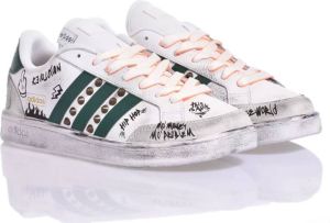 Adidas Handgemaakte Wit Groene Sneakers voor Heren Meerkleurig Heren