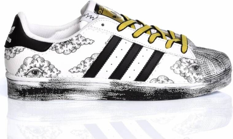 Adidas Handgemaakte Wit Zwart Sneakers Multicolor Heren