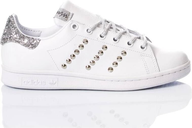 Adidas Handgemaakte Zilver Witte Sneakers Multicolor Dames