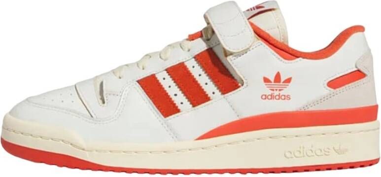 Adidas Originals Witte en Oranje Forum 84 Lage Sneakers Multicolor Heren