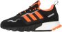 Adidas Originals ZX 1K Boost Schoenen Core Black Solar Orange Silver Metallic Dames - Thumbnail 2