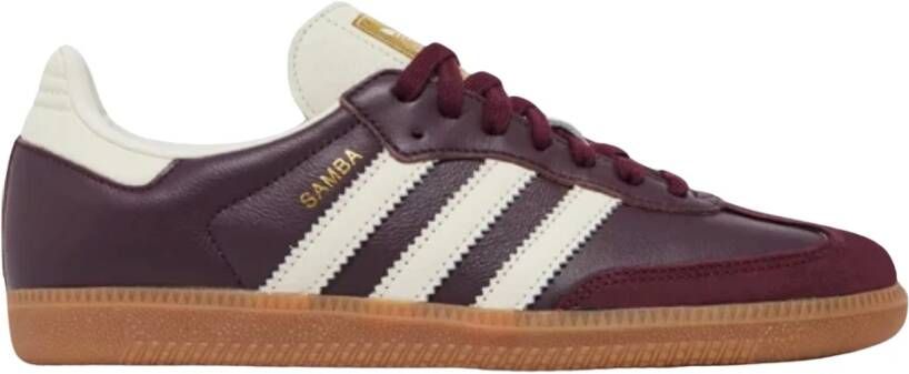 Adidas Limited Edition Maroon Gold Metallic Samba OG Sneakers