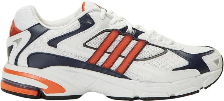 Adidas Mesh Leren Sneakers Wit Oranje Blauw