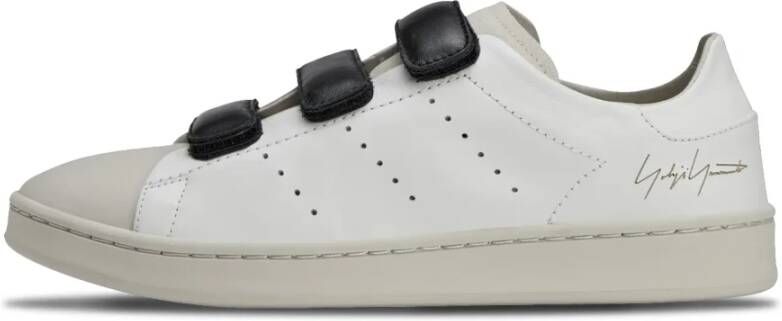 Y-3 Hook-And-Loop Lage Top Leren Sneakers White