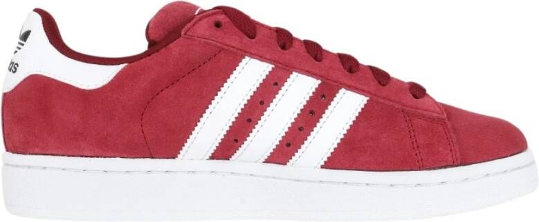 Adidas Originals Bordeauxrode Campus 2 Zijde Suede Sneakers Red