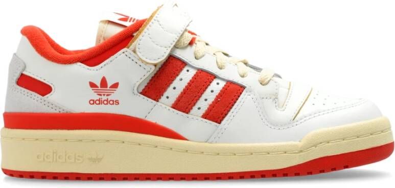 Adidas Originals Witte en Oranje Forum 84 Lage Sneakers Multicolor