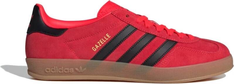 Adidas Originals Gazelle Indoor Klassieke Sneakers Rood Zwart Goud