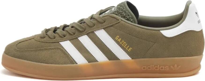 Adidas Originals Gazelle Indoor Retro Sneakers Olijf Wit