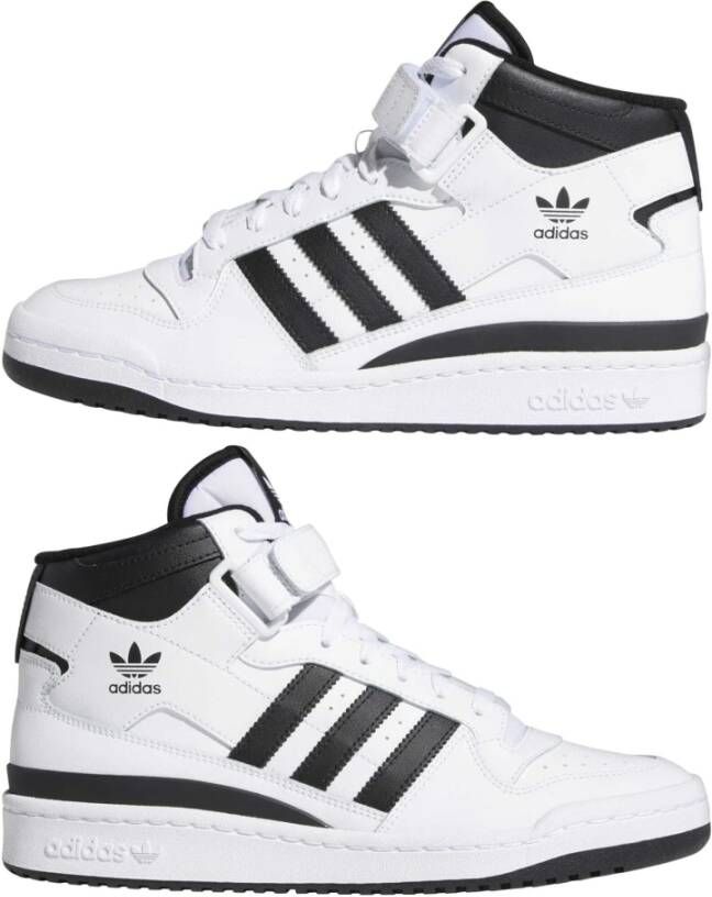 adidas Originals Iconische Mid-Top Forum Sneakers voor Heren Wit Heren