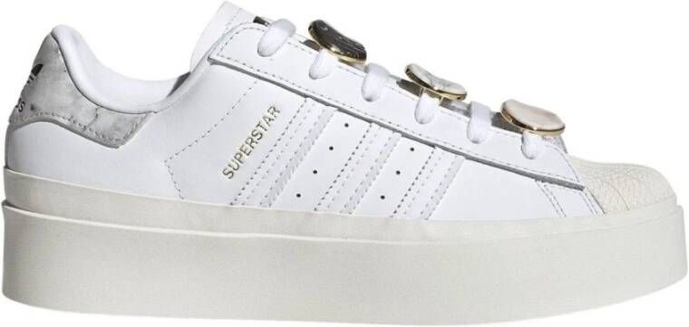 Adidas Originals Modieuze Leren Sneakers met Voorapplicaties White Dames