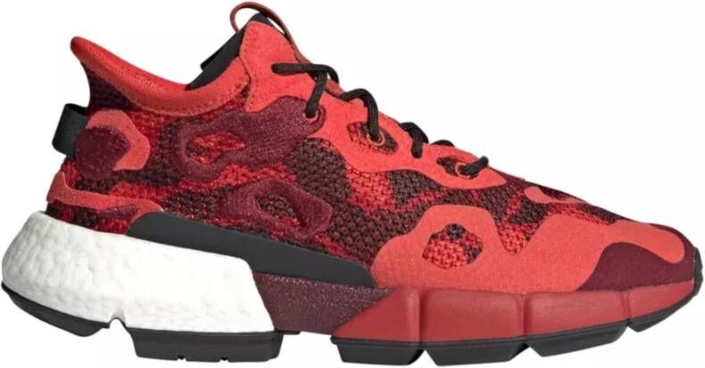 Adidas Originals Rode stoffen sneakers met zwarte inzetstukken Rood Heren