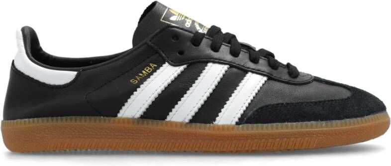 Adidas Originals Zwarte Sneakers met Leren Bovenwerk en Rubberen Zool Black