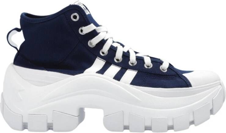Adidas Blauwe Vetersneakers voor Blue