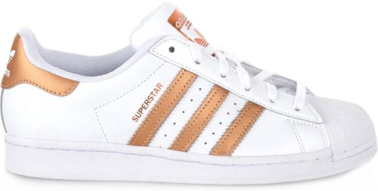 Adidas Originals Witte Leren Sneakers met Contrast Inzetstukken White Dames - Foto 4