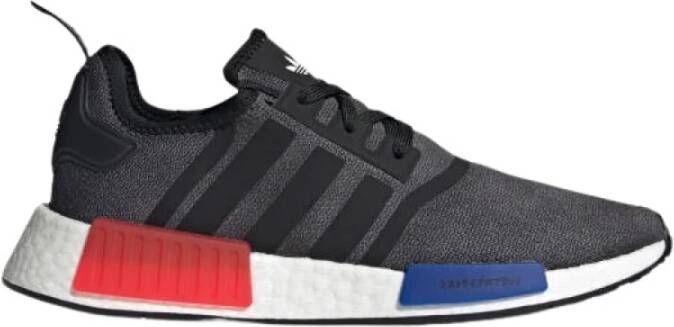 Adidas Originals Nmd R1 Zwarte Stoffen Sneakers met Rode en Blauwe