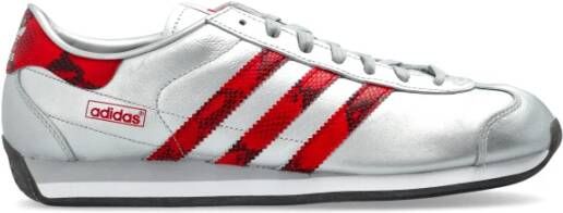 Adidas Grijze Leren Sneakers met Snakeskin Detail