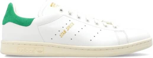 Adidas Originals Witte Leren Sneakers met Groene Accenten White