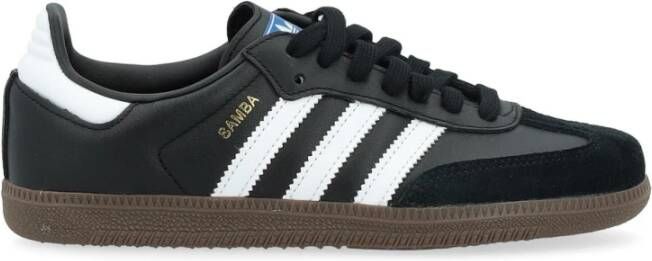 Adidas Originals Zwarte leren Samba Sneaker Black Dames