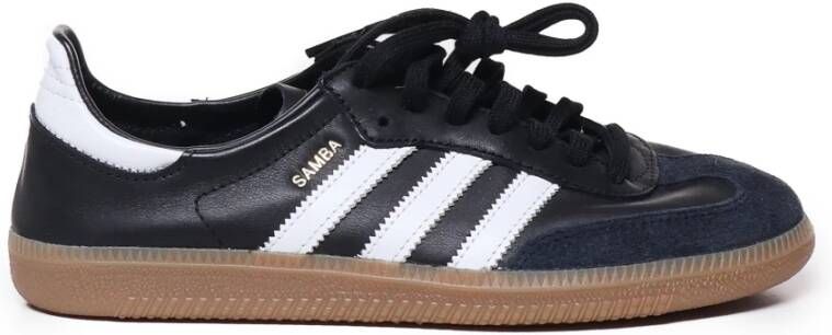 Adidas Originals Zwarte Sneakers met Leren Bovenwerk en Rubberen Zool Black