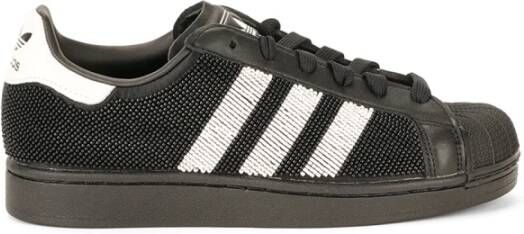 Adidas Originals Zwarte platte schoenen Superstar II
