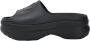 Adidas Originals Platte Zwarte Schoenen Slide Stijl - Thumbnail 1