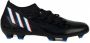 Adidas Predator Edge.3 Firm Ground Voetbalschoenen Core Black Cloud White Vivid Red Dames - Thumbnail 3
