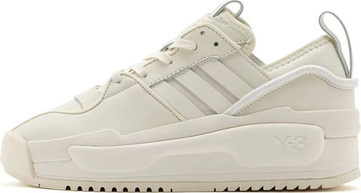Y-3 Rivalry Sneakers Leer Ronde Neus Vetersluiting White