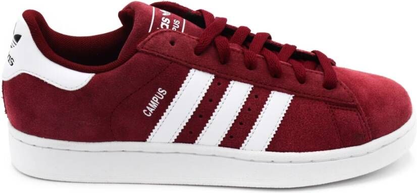 Adidas Originals Bordeauxrode Campus 2 Zijde Suede Sneakers Red