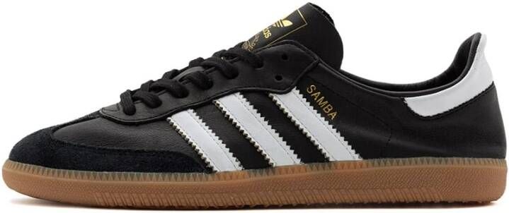 Adidas Originals Zwarte Sneakers met Leren Bovenwerk en Rubberen Zool Black